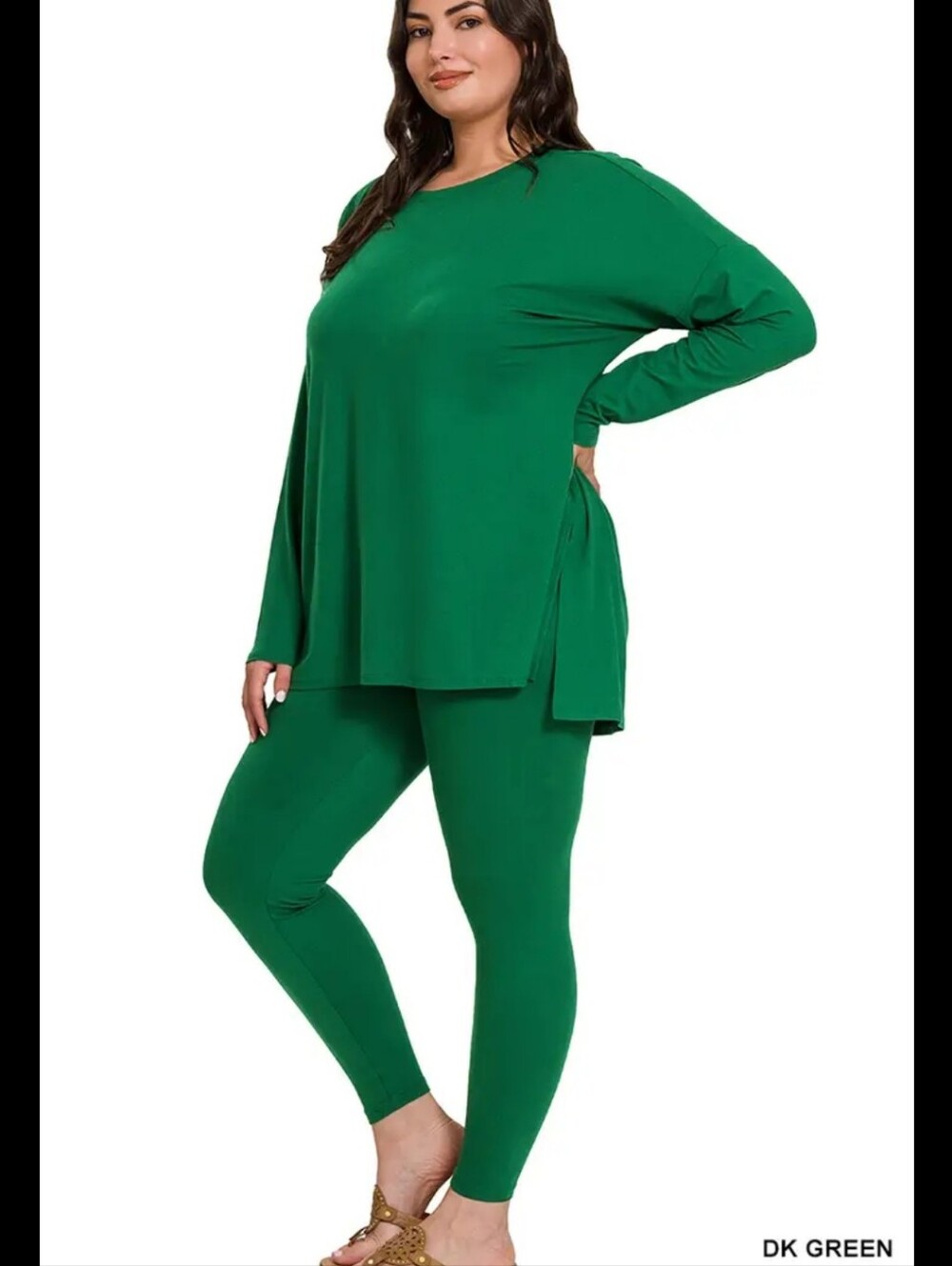 NEW! Plus Size ZENANA Kelly Green Brushed MicrofiberLong Sleeve Loungewear SET